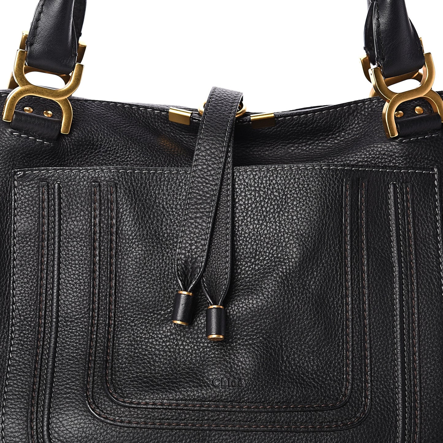 Calfskin Large New Marcie Tote Black