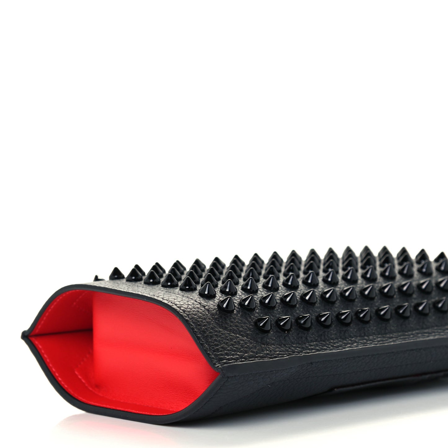 Empire Calfskin Spikes Loubilab Clutch Black