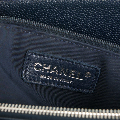 Chanel Caviar Quilted Grand Shopping Tote GST Dark Navy Blue 6 of 8