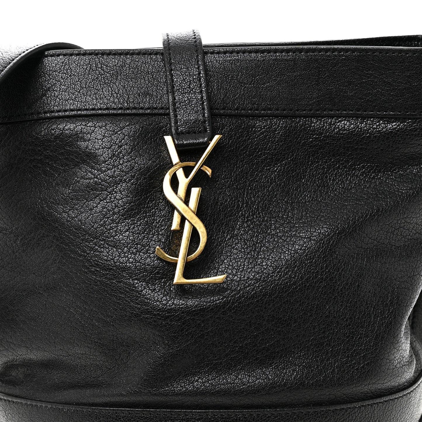 Lambskin Seau Fermoir Bucket Bag Black