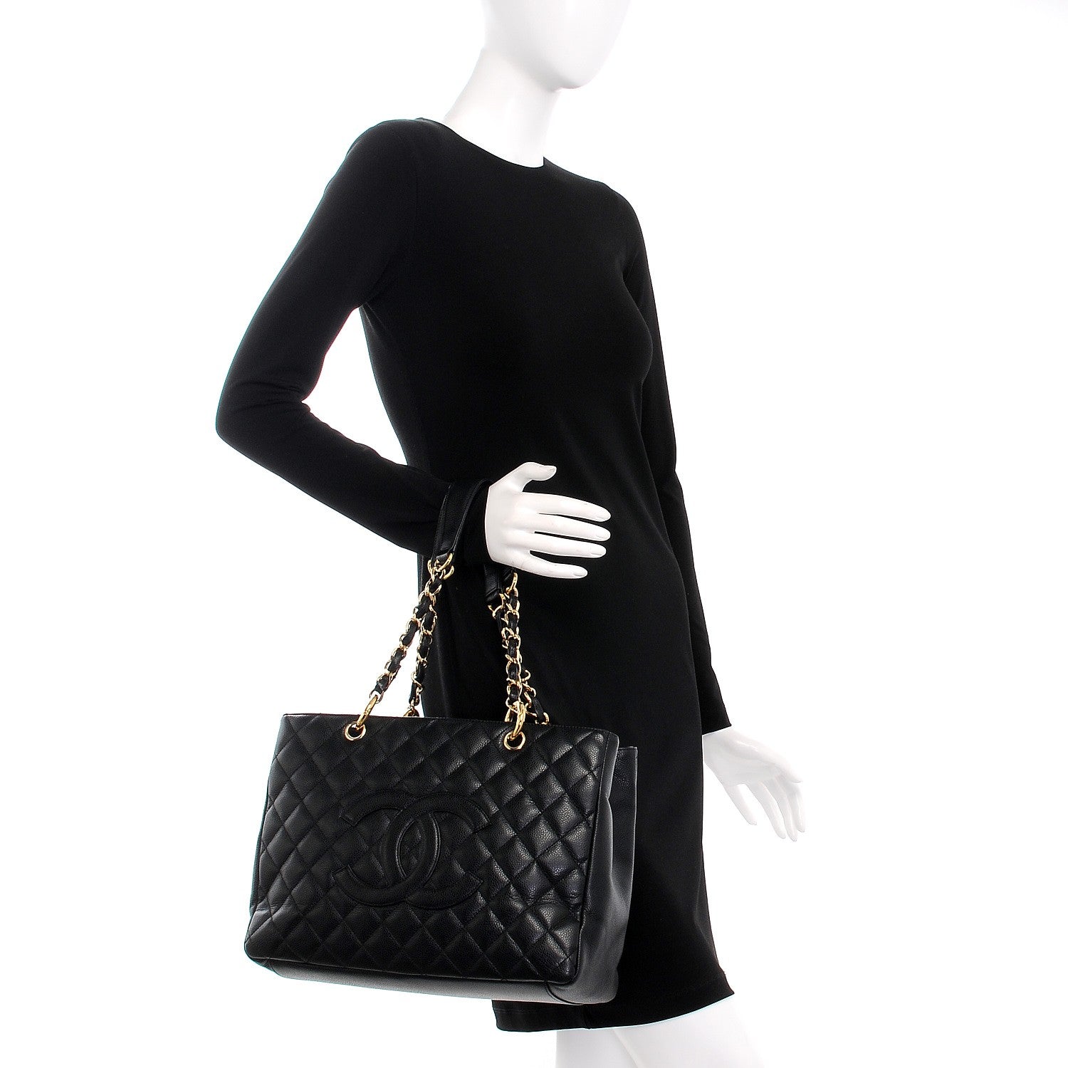 Chanel Caviar Quilted Grand Shopping Tote GST Black 2 of 8