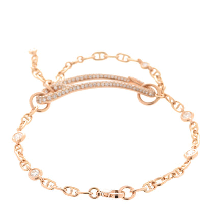 Hermes 18K Yellow Gold Diamond Pave MM Chaine D'Ancre Punk Bracelet ST 3 of 6