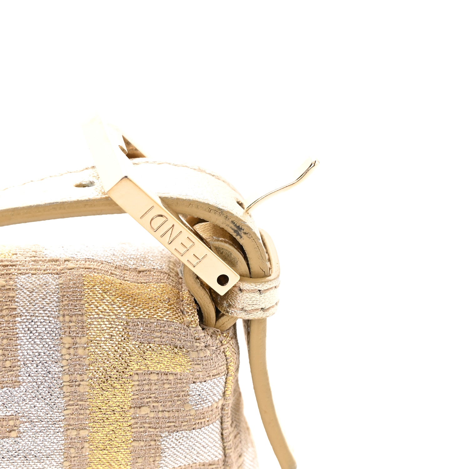 Fendi Metallic Lurex Zucca Baguette Gold Silver 12 of 14