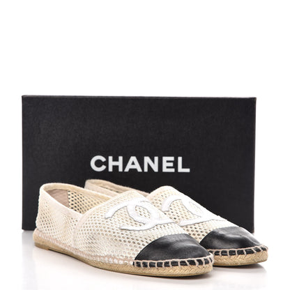 Chanel Mesh Lambskin Espadrilles 42 White Black 13 of 13