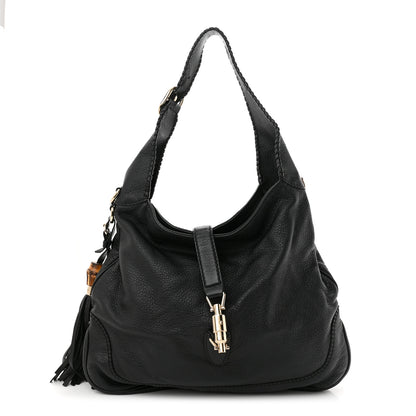 Gucci Pebbled Calfskin Medium New Jackie Shoulder Bag Black 1 of 11