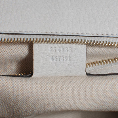 Gucci Pebbled Calfskin Large New Bamboo Medium Top Handle Bag White 6 of 7