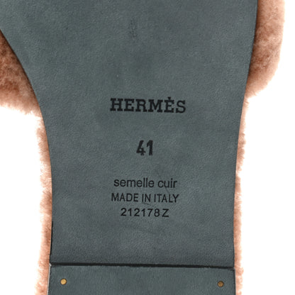 Hermes Woolskin Oran Sandals 41 Rose Aube 6 of 8