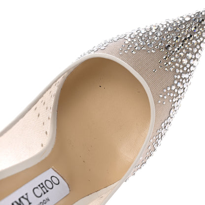 Jimmy Choo Calfskin Mesh Crystal Love 85 Pumps 37 14 of 14