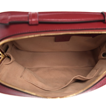 Gucci Suede Calfskin Web Small Ophidia Top Handle Shoulder Bag New Blue Romantic Cherry 4 of 9