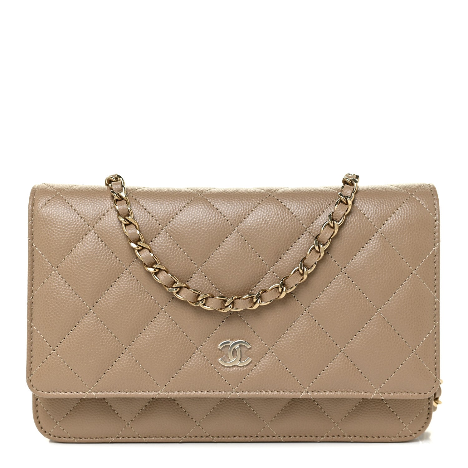 Chanel Caviar Quilted Wallet On Chain WOC Beige 1 of 13