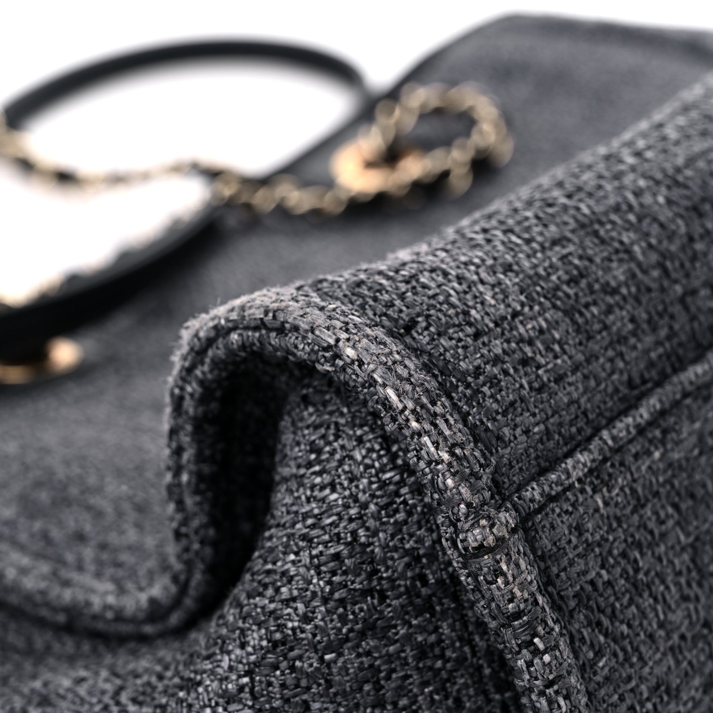 Lurex Boucle Small Deauville Tote Black