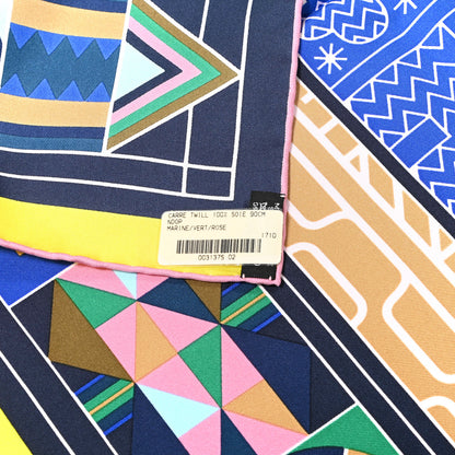 Hermes Silk NDOP Scarf 90 Marine Vert Rose 2 of 5