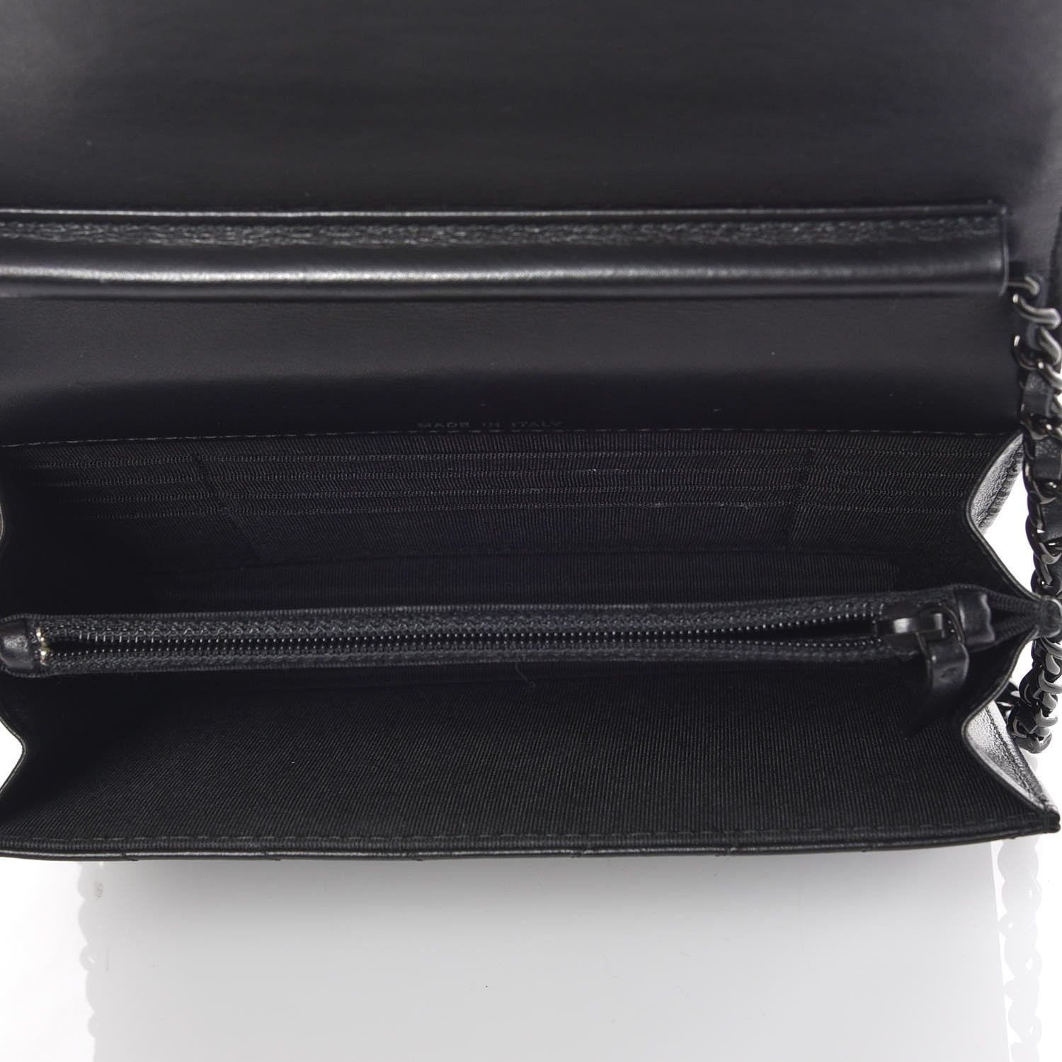 Chanel Aged Calfskin Chevron Quilted Reissue 2.55 Square Wallet On Chain WOC So Black 7 of 10