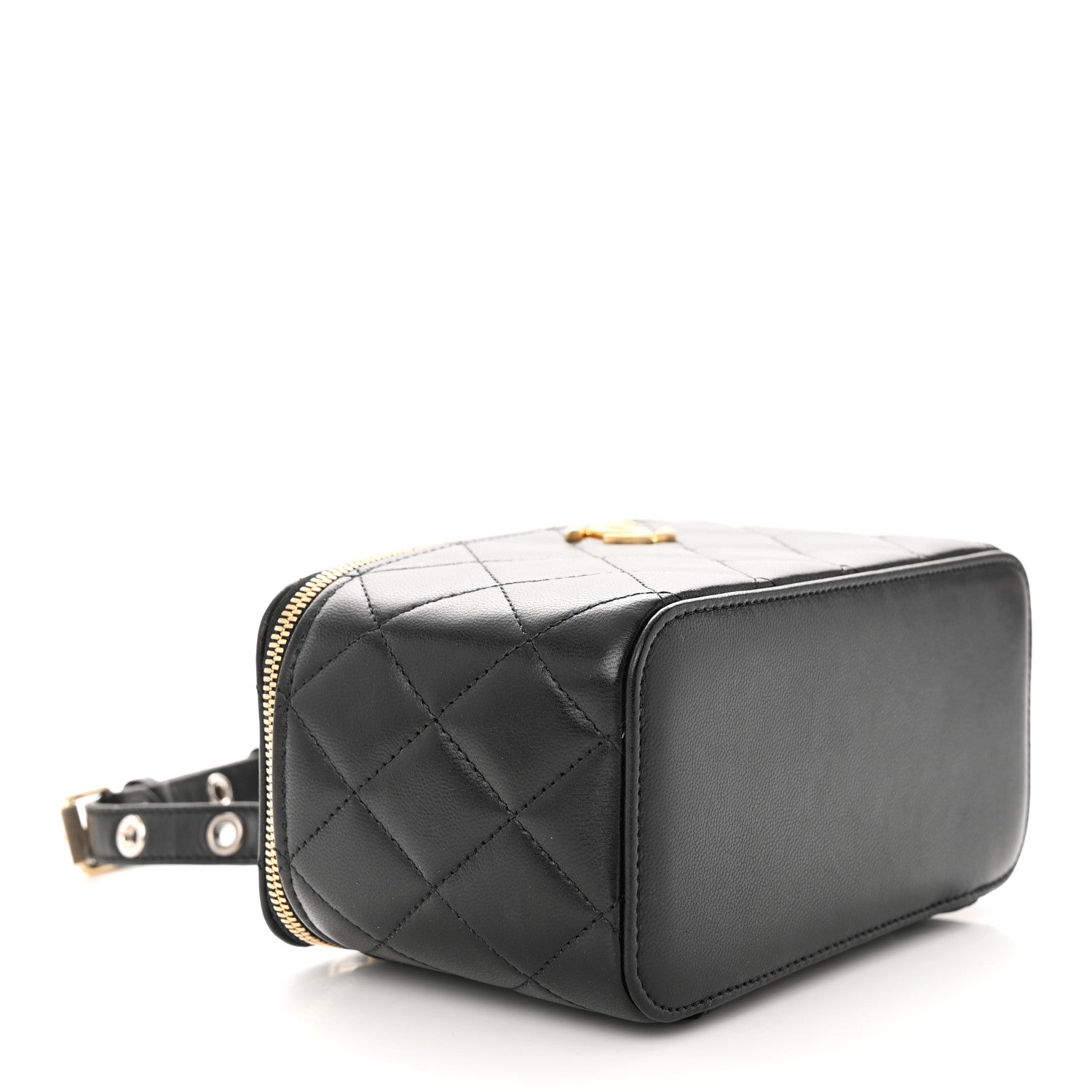 Chanel Goatskin Quilted Punk Essentials Vanity Case With Chain Black 4 of 11