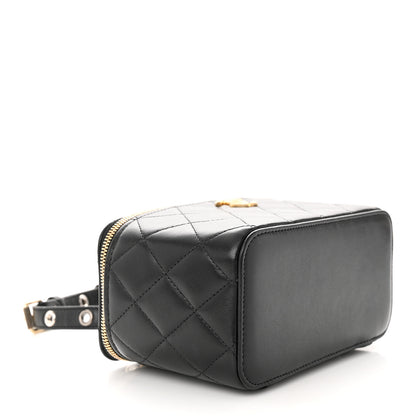 Chanel Goatskin Quilted Punk Essentials Vanity Case With Chain Black 4 of 11