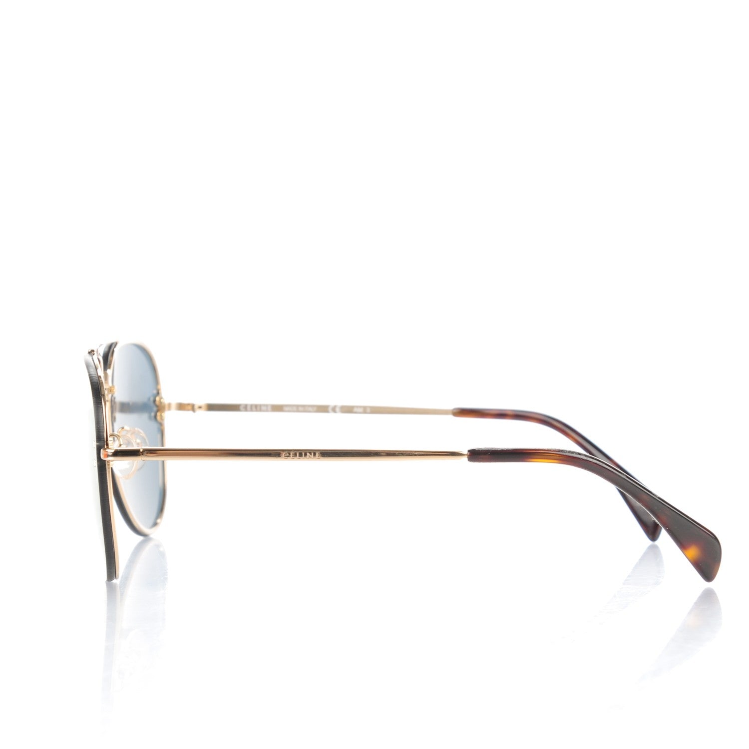 Celine Acetate Mirror Aviator Sunglasses CL41391/S Gold 2 of 4