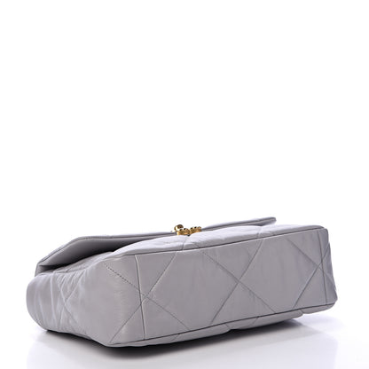 Chanel Goatskin Quilted Large 19 Flap Grey 3 of 10