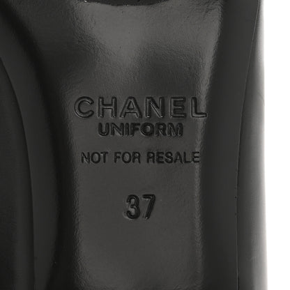 Chanel Lambskin Cap Toe CC Uniform Ballerina Flats 37 Black 7 of 10