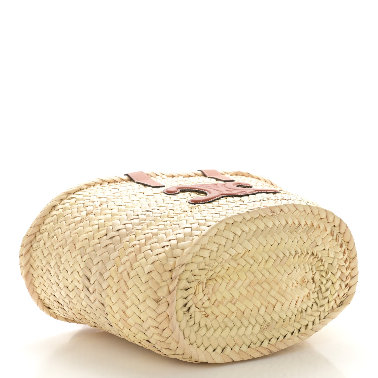 Celine Raffia Calfskin Triomphe Teen Panier Tan 4 of 9