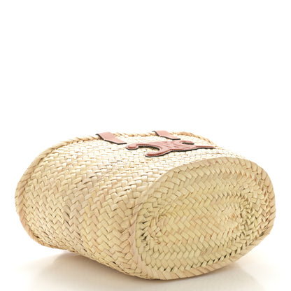 Celine Raffia Calfskin Triomphe Teen Panier Tan 4 of 9