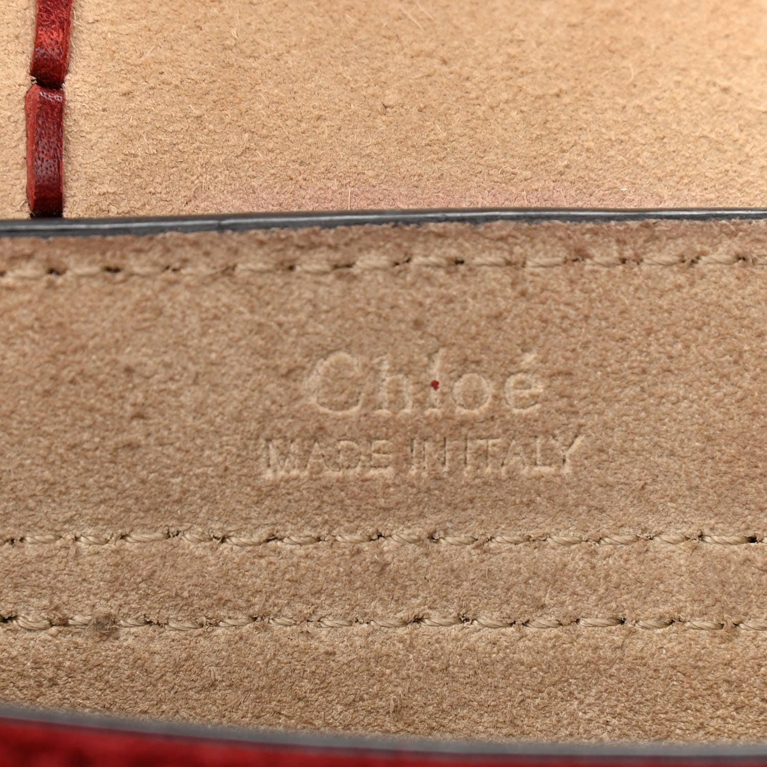 Chloe Suede Calfskin Braided Mini Hudson Shoulder Bag Sienna Red 5 of 12