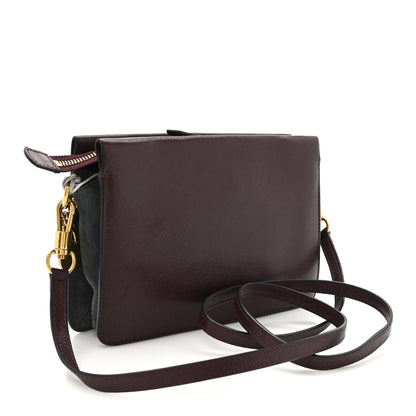 Givenchy Goatskin Suede Cross 3 Crossbody Bag Aubergine Grey 3 of 11