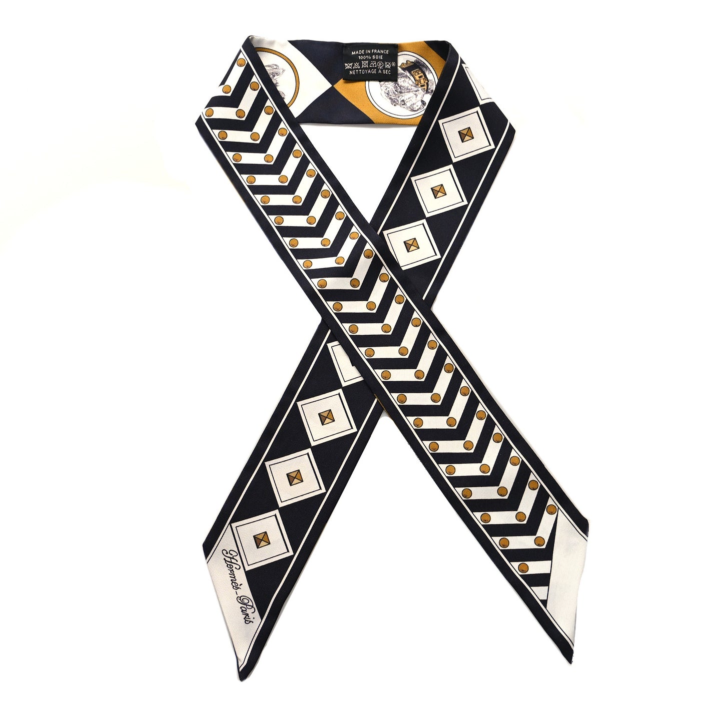 Silk Colliers Et Chiens Twilly Black Gold White