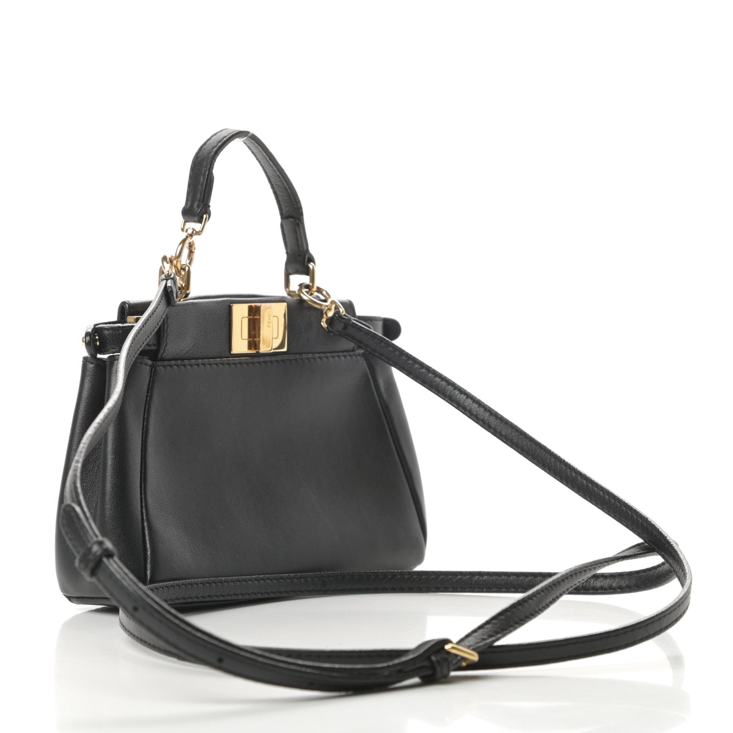 Fendi Nappa Micro Peekaboo Iconic Satchel Black 3 of 14