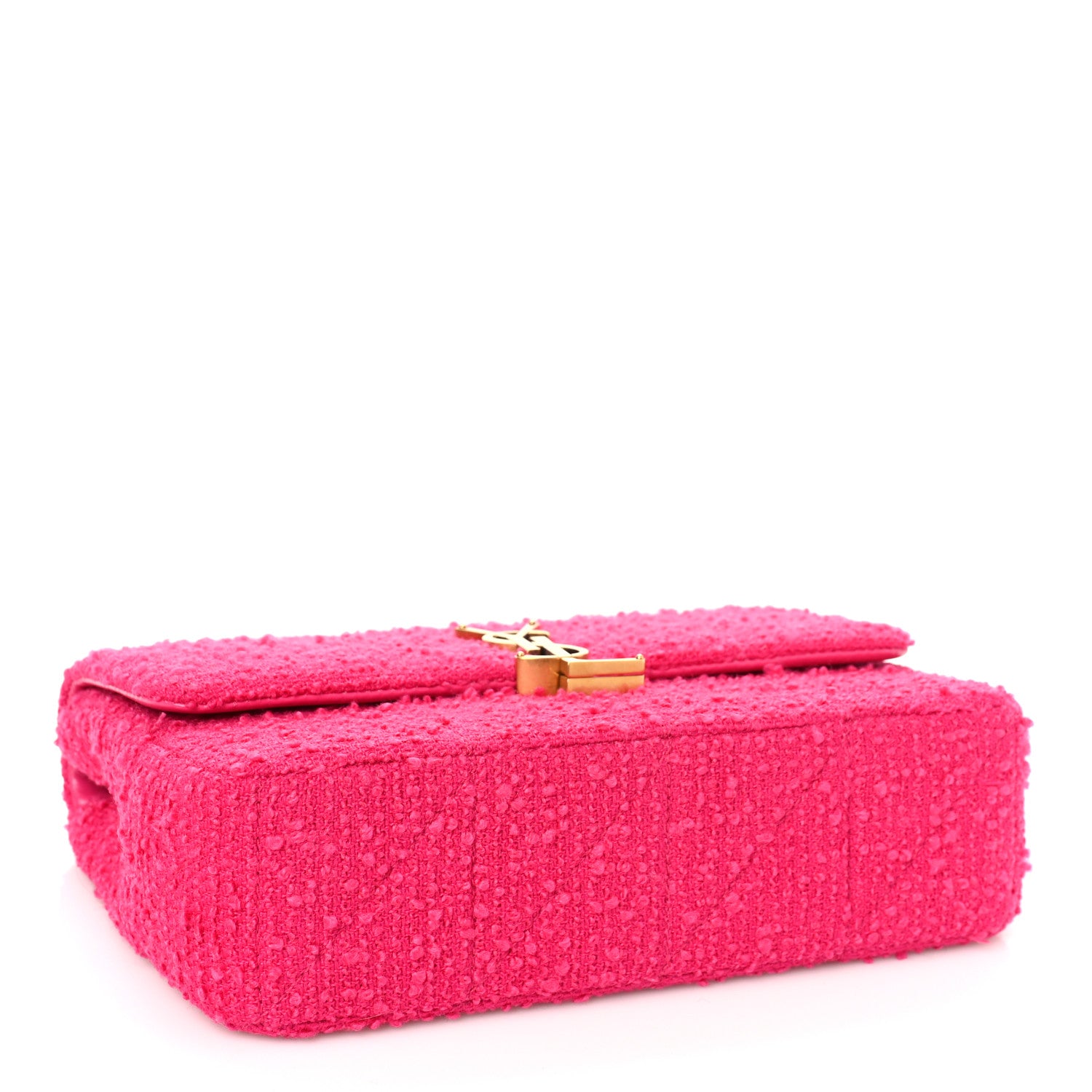 Saint Laurent Boucle Tweed Patchwork Monogram Medium Jamie Baguette Magenta 4 of 8