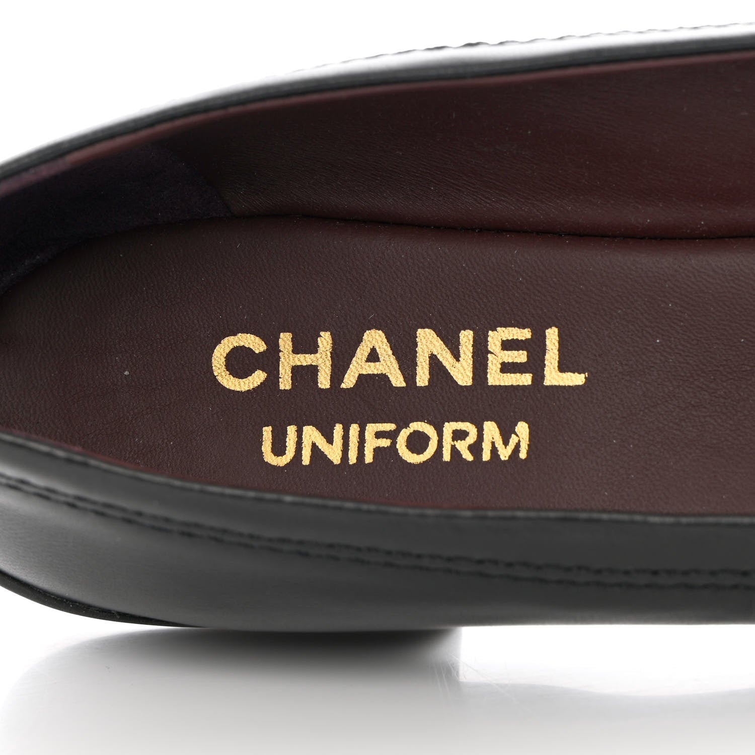 Chanel Calfskin CC Cap Toe Uniform Ballerina Flats 36 Black 7 of 10