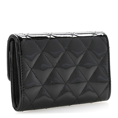 Chanel Patent Quilted Flap Card Holder Black 3 of 11