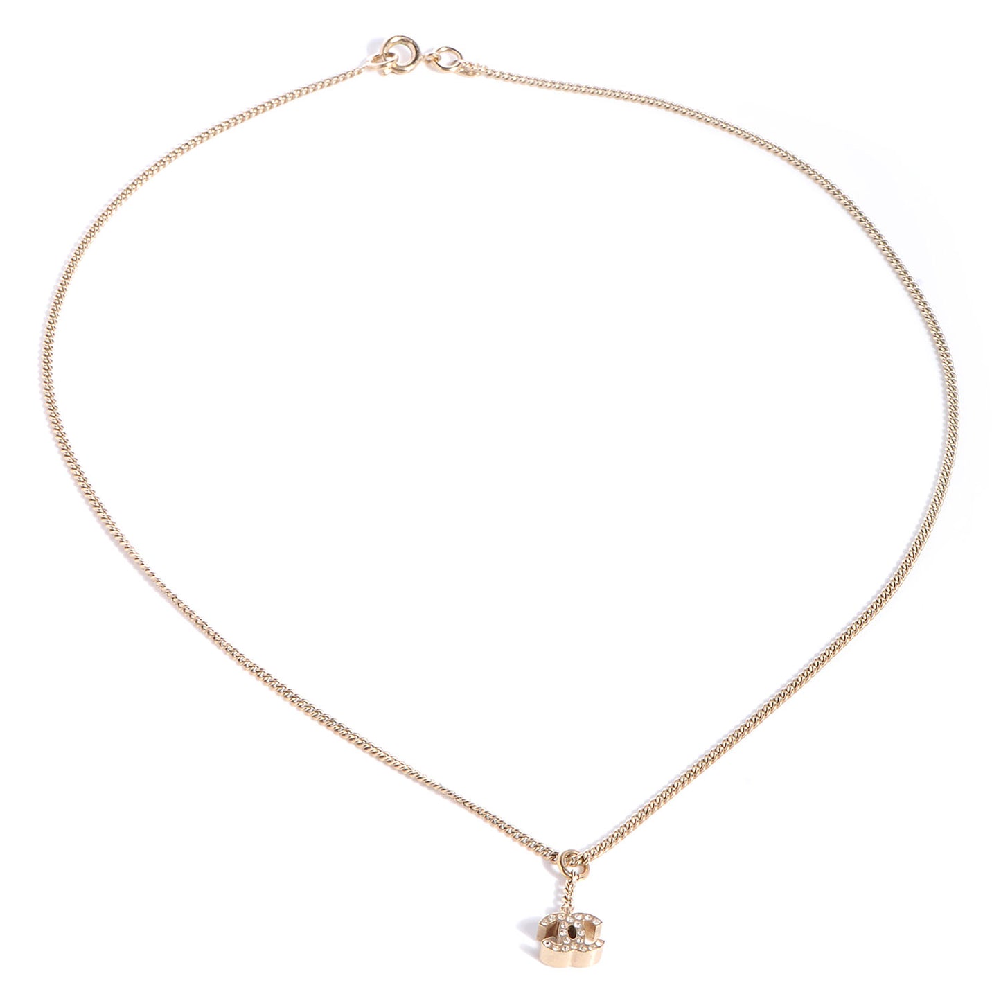 Crystal CC Necklace Gold
