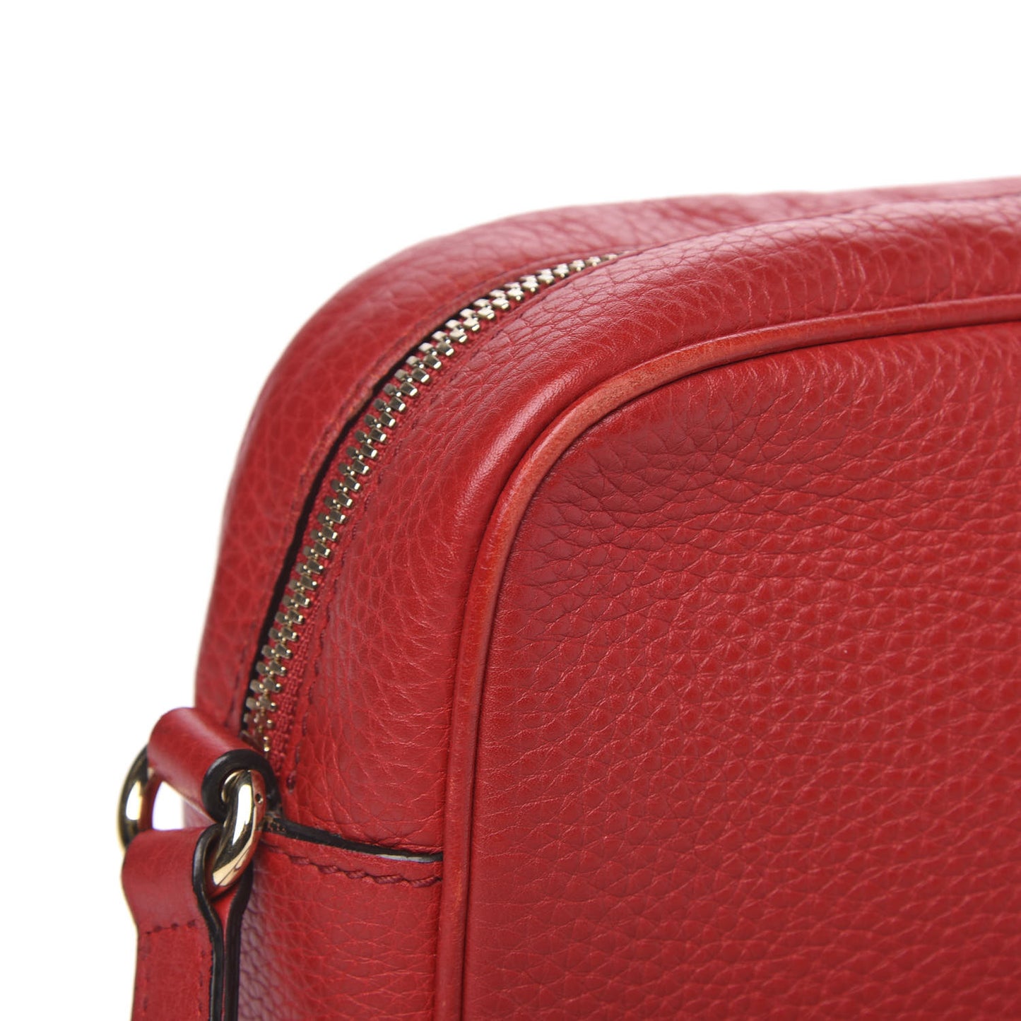 Pebbled Calfskin Small Soho Disco Bag Tabasco Red