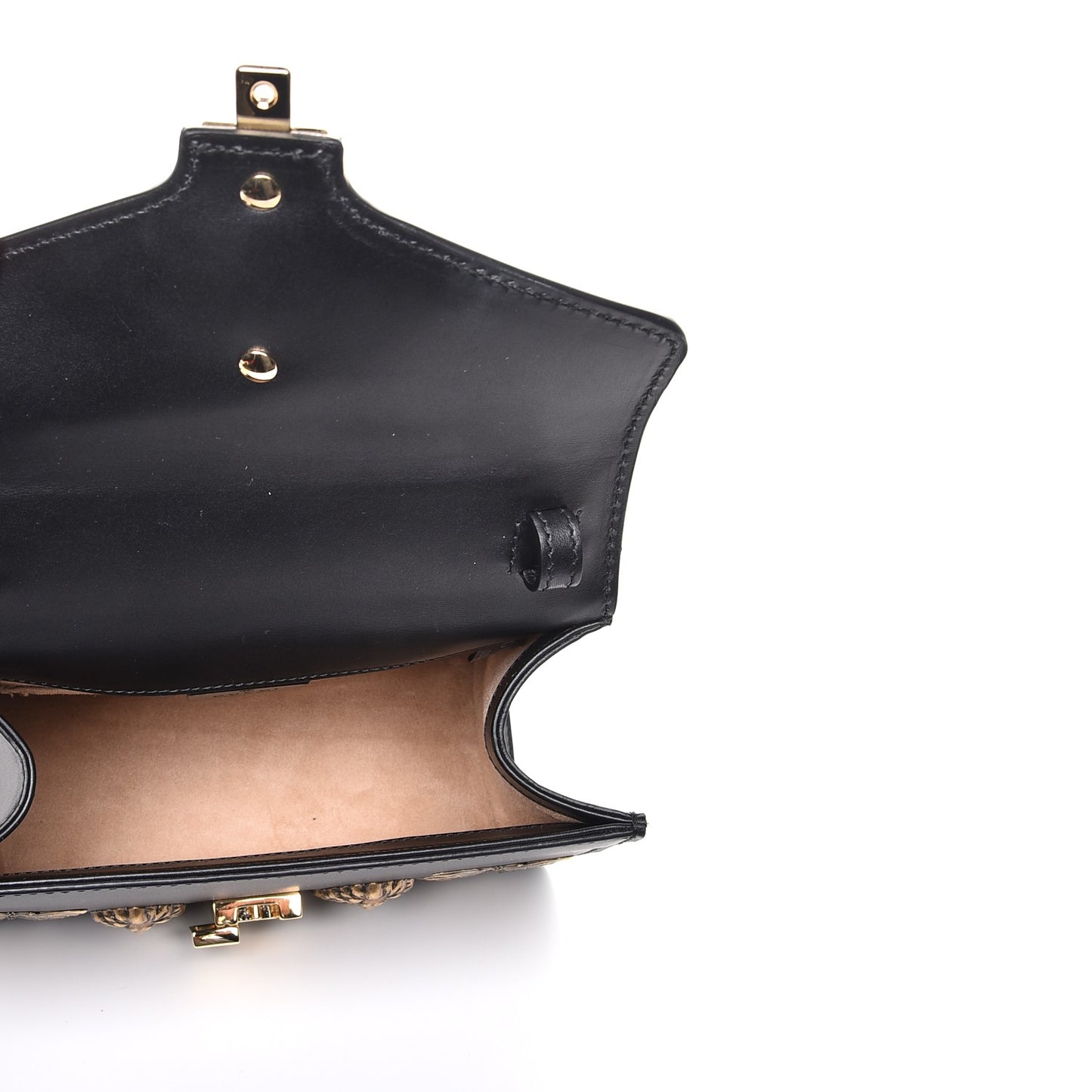 Calfskin Animal Studs Mini Sylvie Top Handle Bag Black