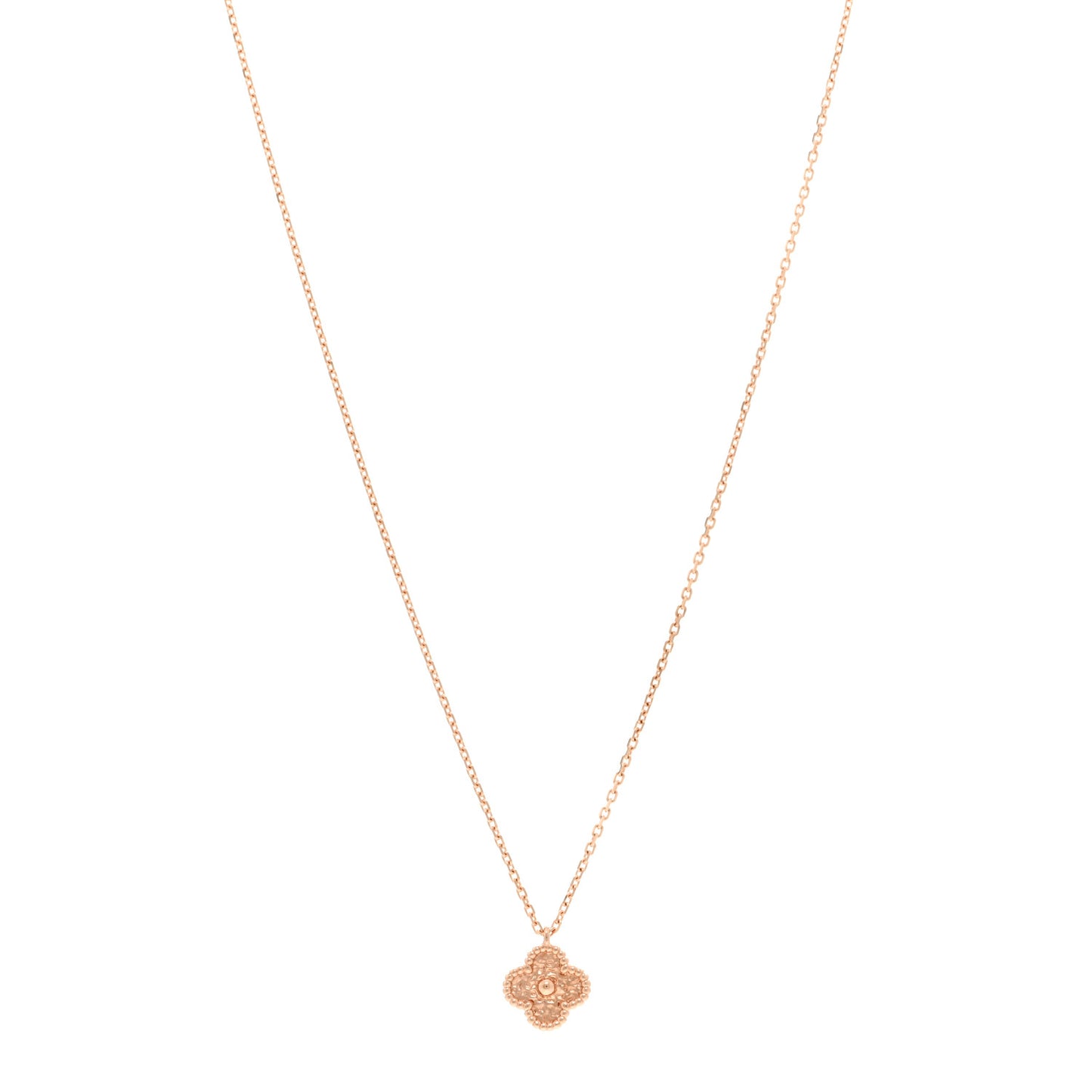 VAN CLEEF & ARPELS 18K Rose Gold Sweet Alhambra Pendant Necklace