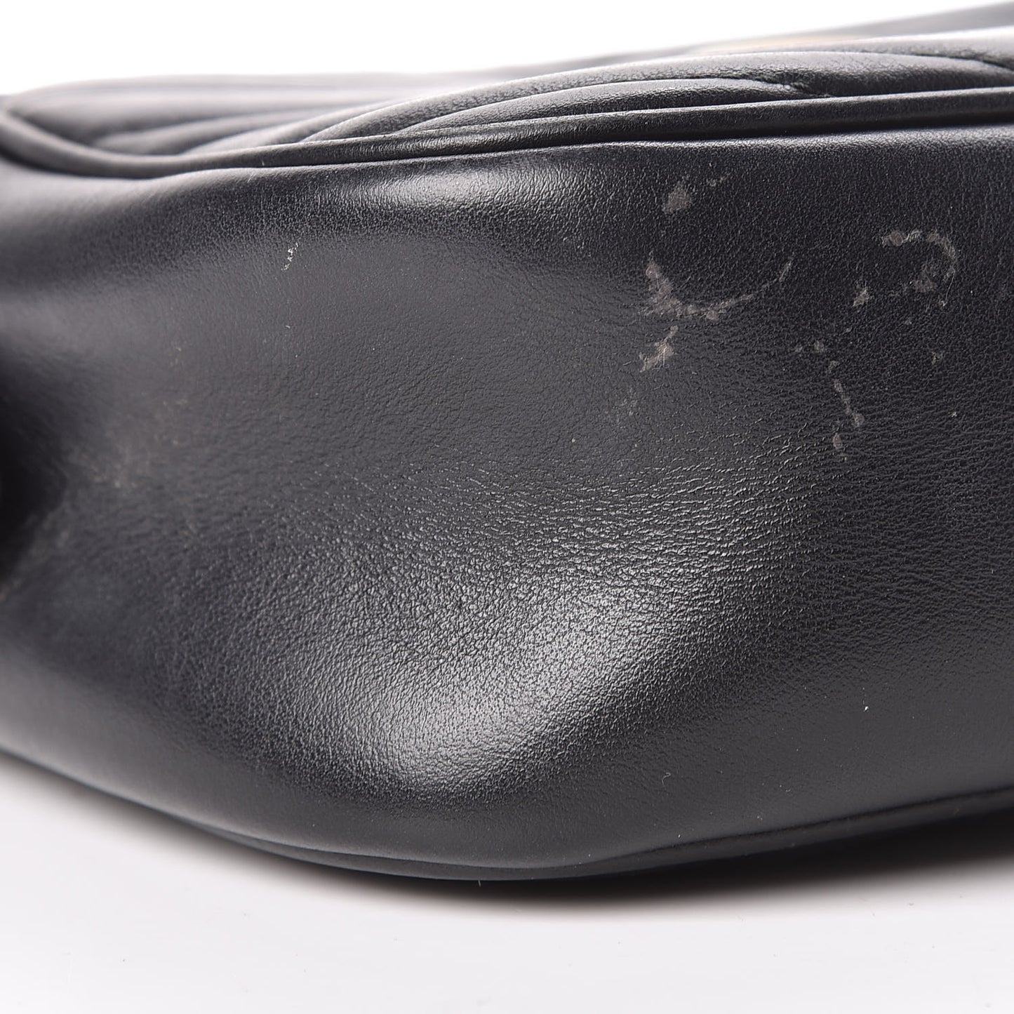 Calfskin Matelasse Small GG Marmont Chain Shoulder Bag Black