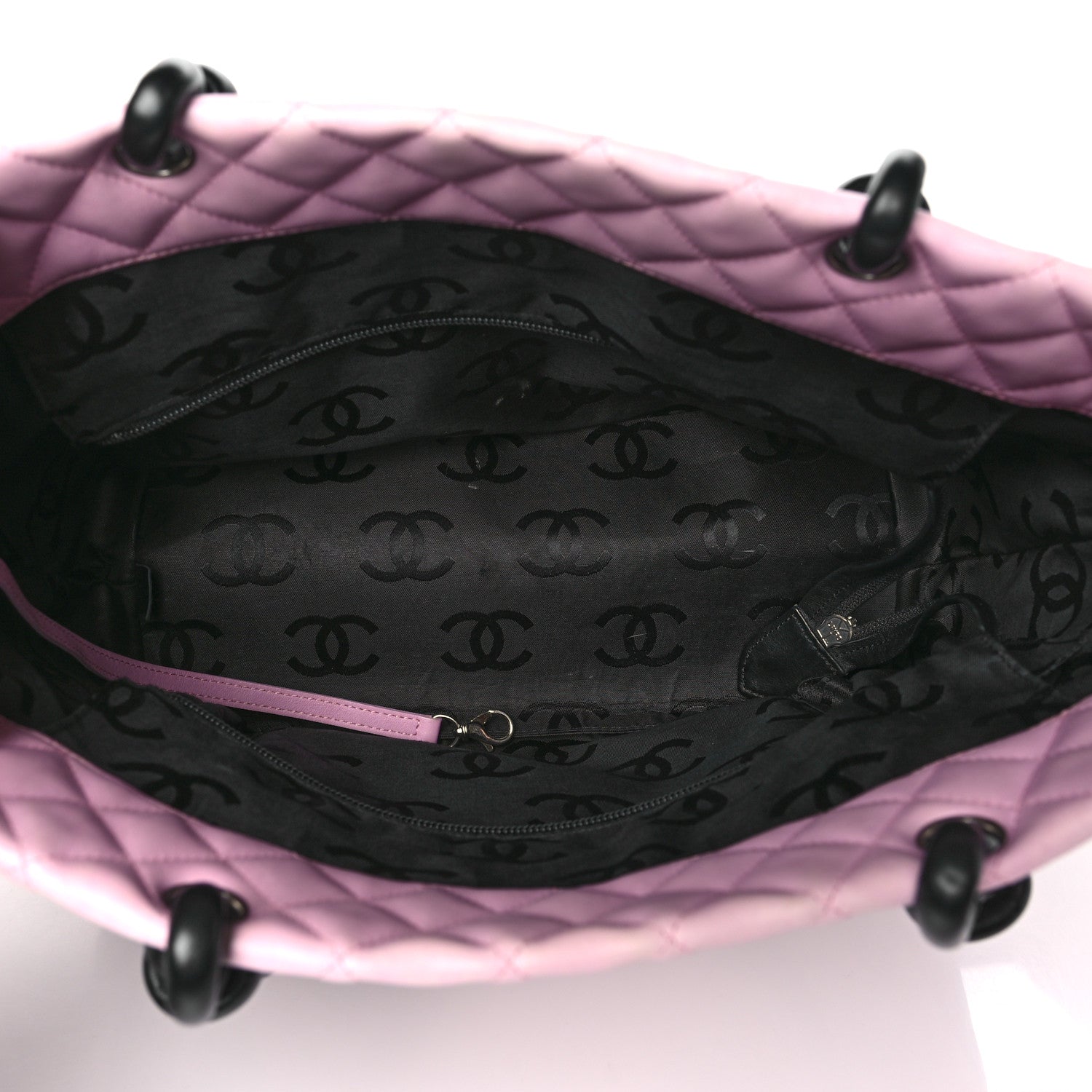 Chanel Calfskin Quilted Large Cambon Tote Pink Black 5 of 12