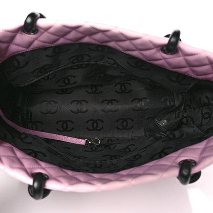 Chanel Calfskin Quilted Large Cambon Tote Pink Black 5 of 12
