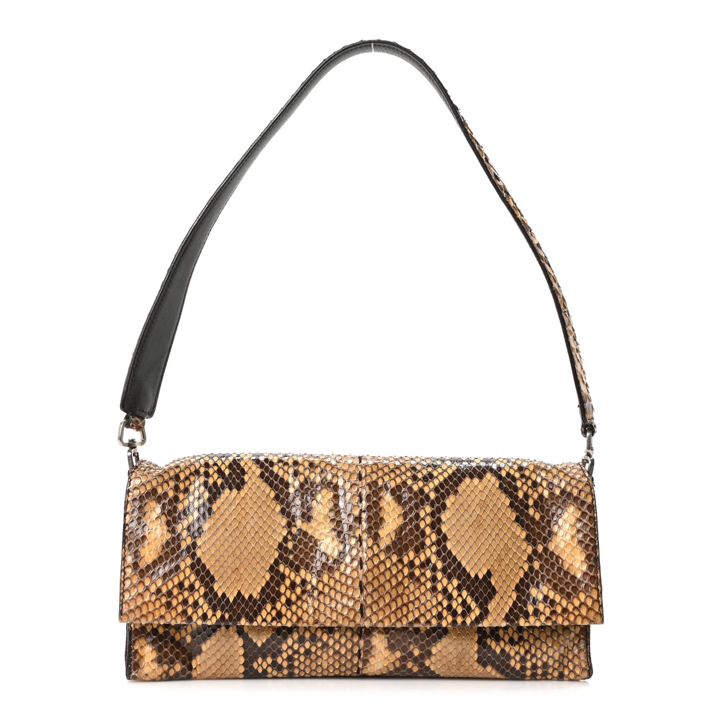 Snakeskin Pochette Shoulder Bag Beige