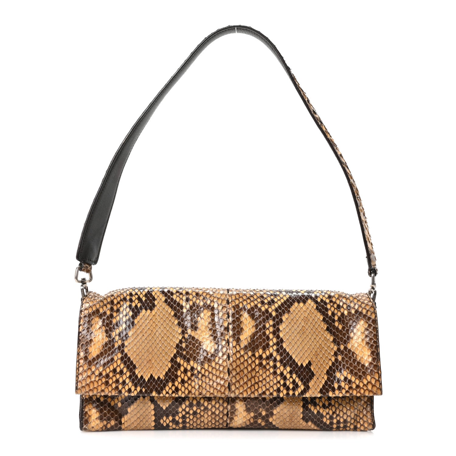 Prada Snakeskin Pochette Shoulder Bag Beige 1 of 9