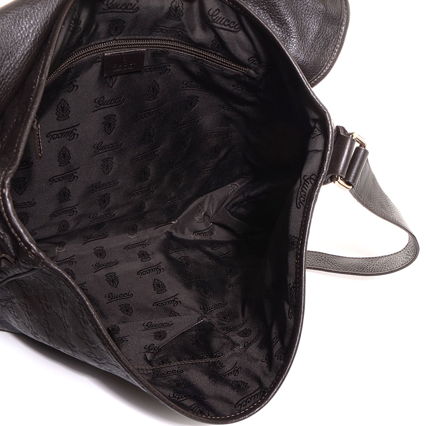 Guccissima Medium Flap Messenger Bag Chocolate