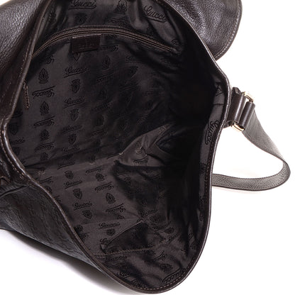 Gucci Guccissima Medium Flap Messenger Bag Chocolate 5 of 9
