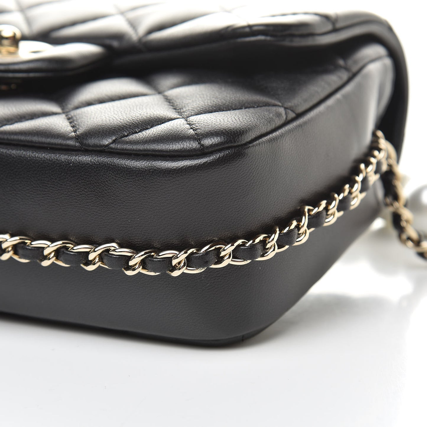 Lambskin Quilted Small My Precious Flap Black