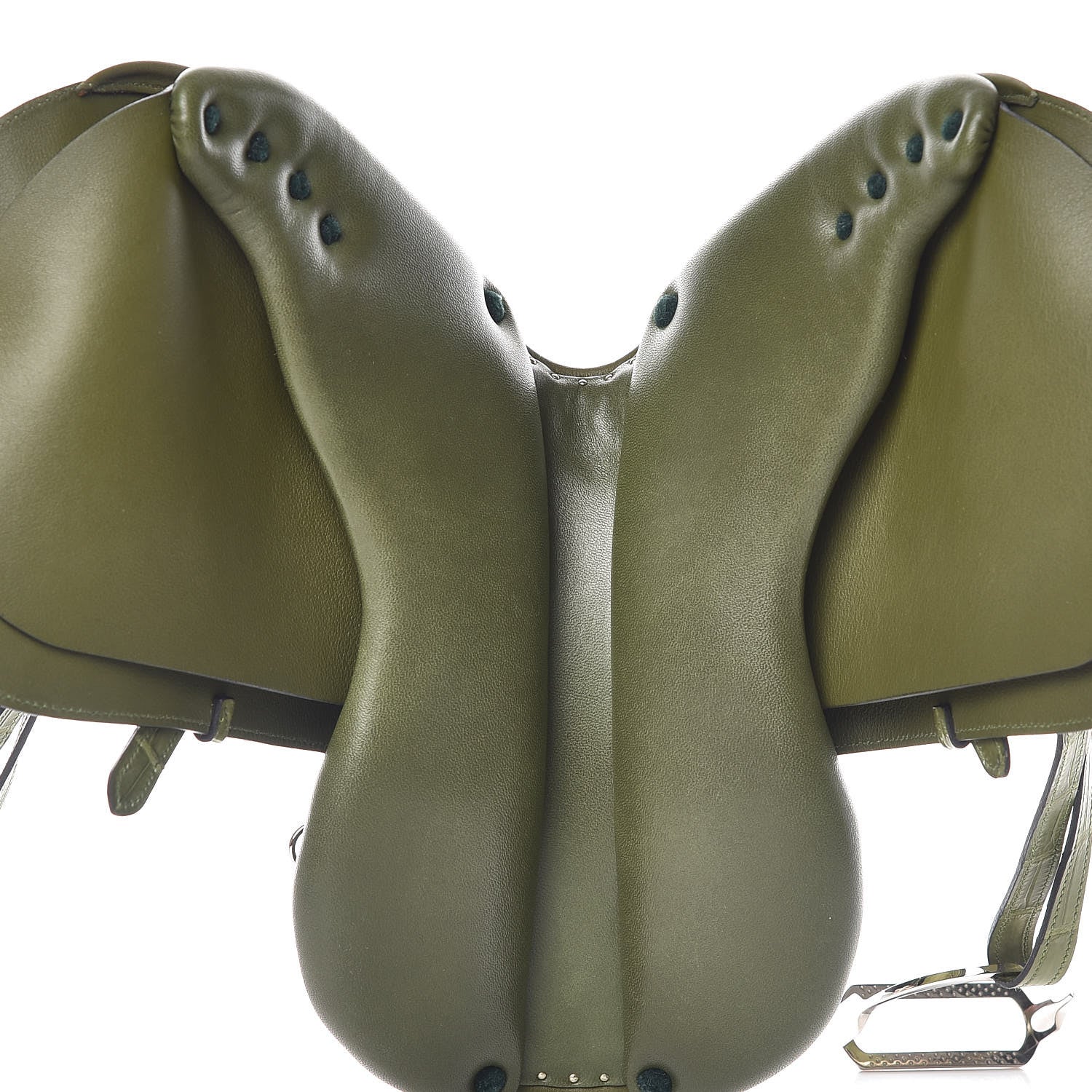 Hermes Crocodile Niloticus Ultra Soft Mini Steinkraus Saddle Vert Pelouse 13 of 34
