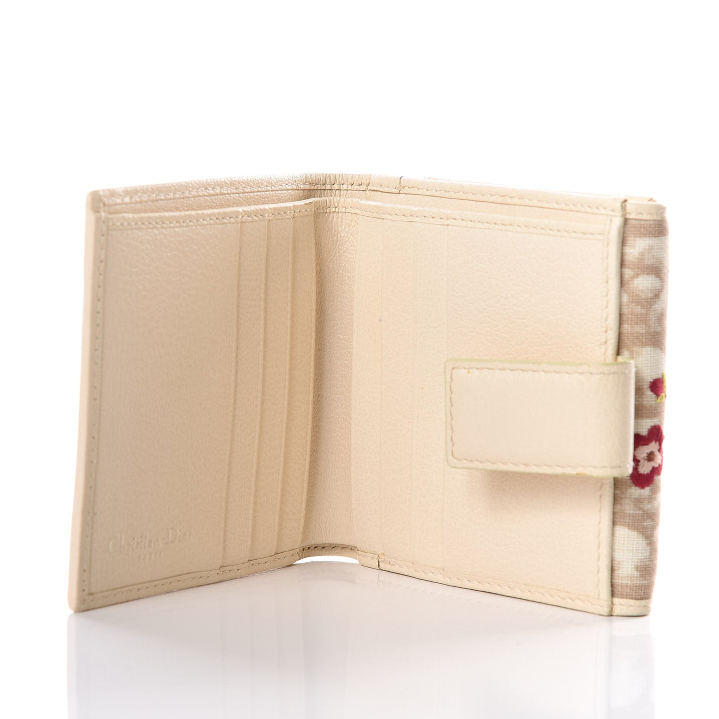 Monogram Vintage Flowers Compact Wallet Beige