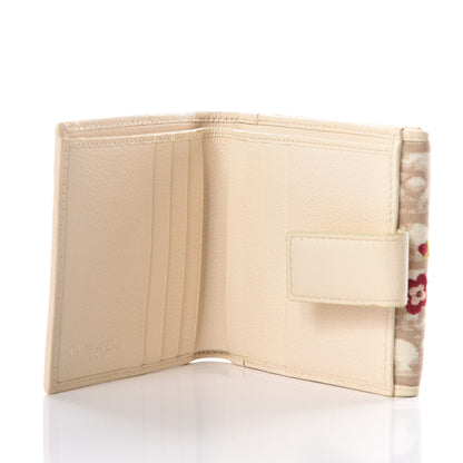 Christian Dior Monogram Vintage Flowers Compact Wallet Beige 4 of 13