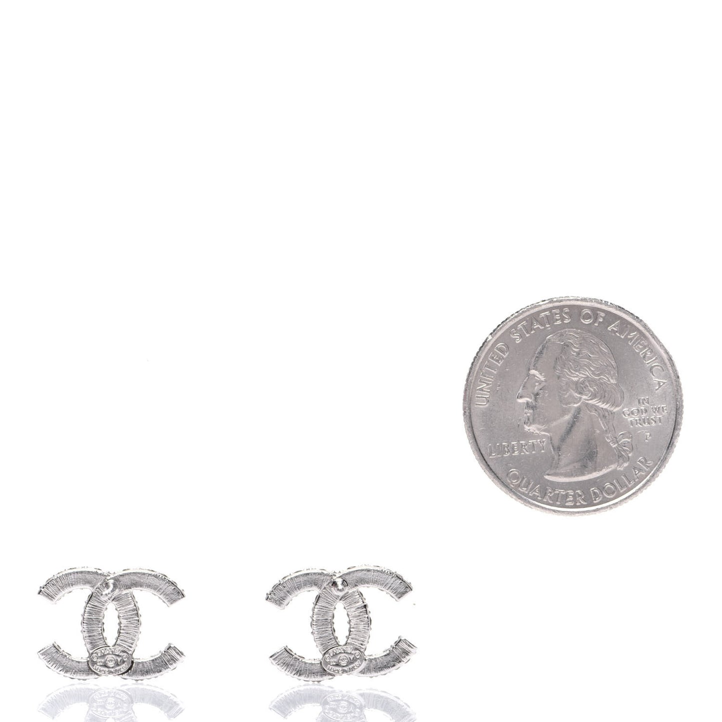 Crystal CC Treasure Chest Earrings Silver