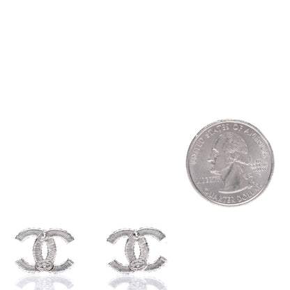 Chanel Crystal CC Treasure Chest Earrings Silver 2 of 5
