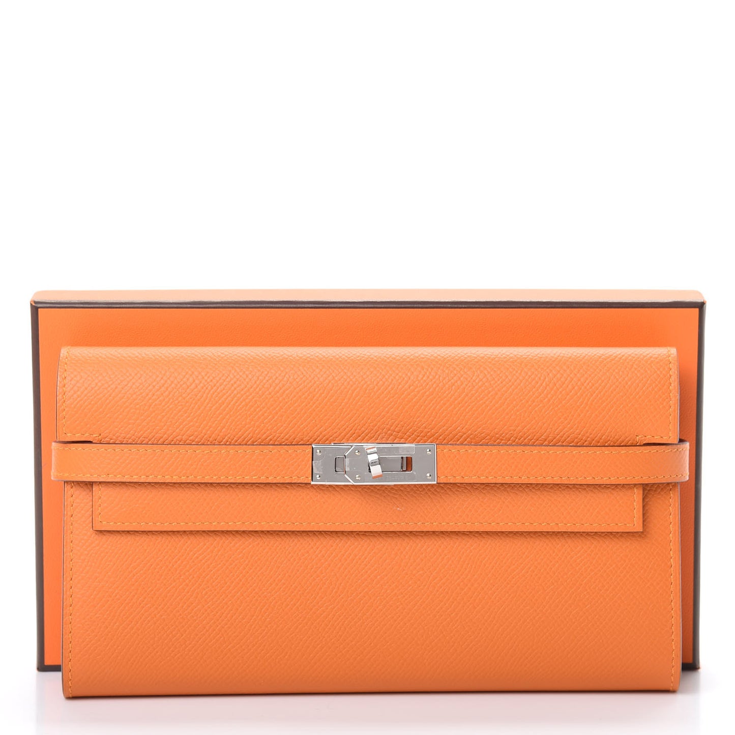 Epsom Kelly Longue Wallet Abricot Rose Azalee