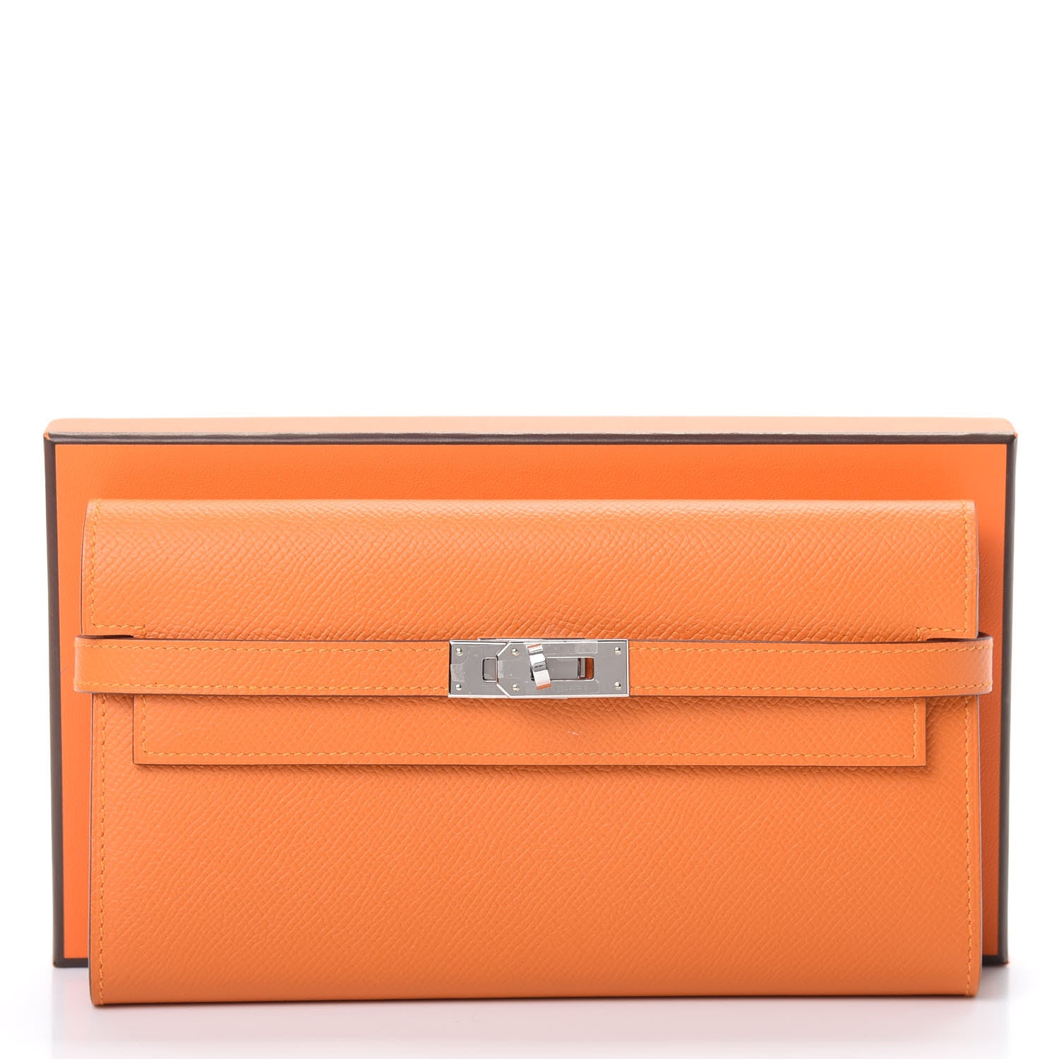 Hermes Epsom Kelly Longue Wallet Abricot Rose Azalee 8 of 8